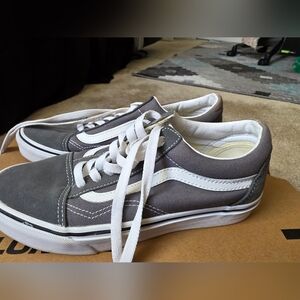 Vans Gray and White Low-Top Sneakers